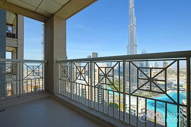 Full Fountain and Burj View | Vacant | 2 Bed