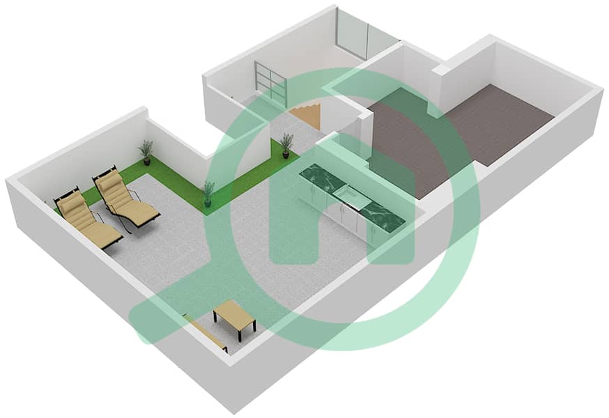 Sur La Mer - 3 Bedroom Villa Type A01 Floor plan Roof interactive3D