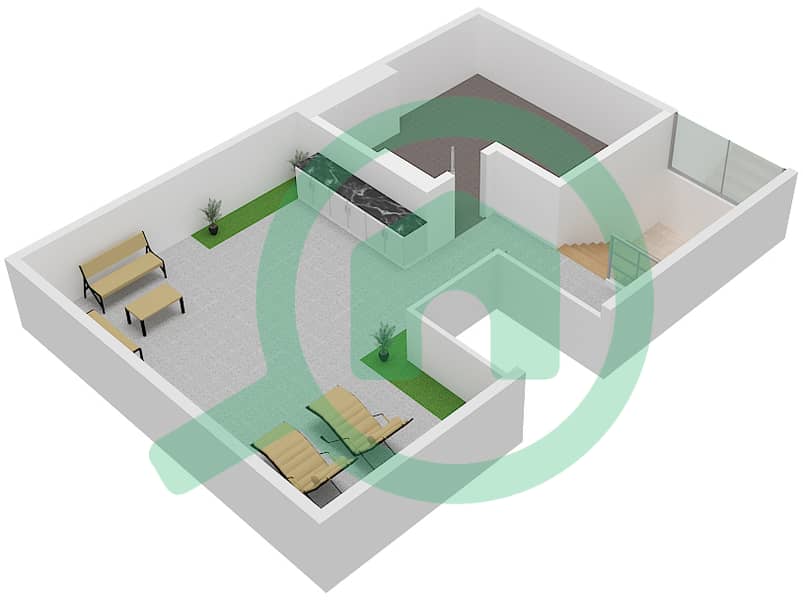 المخططات الطابقية لتصميم النموذج B01 فیلا 3 غرف نوم - سور لا مير Roof interactive3D