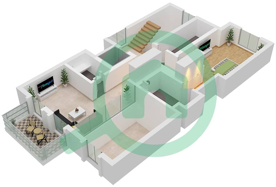 Sur La Mer - 3 Bedroom Villa Type A01 Floor plan First Floor interactive3D