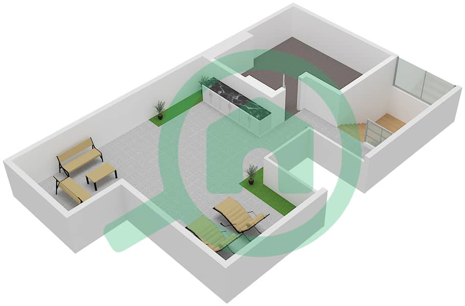 Sur La Mer - 3 Bedroom Villa Type C01 Floor plan Roof interactive3D