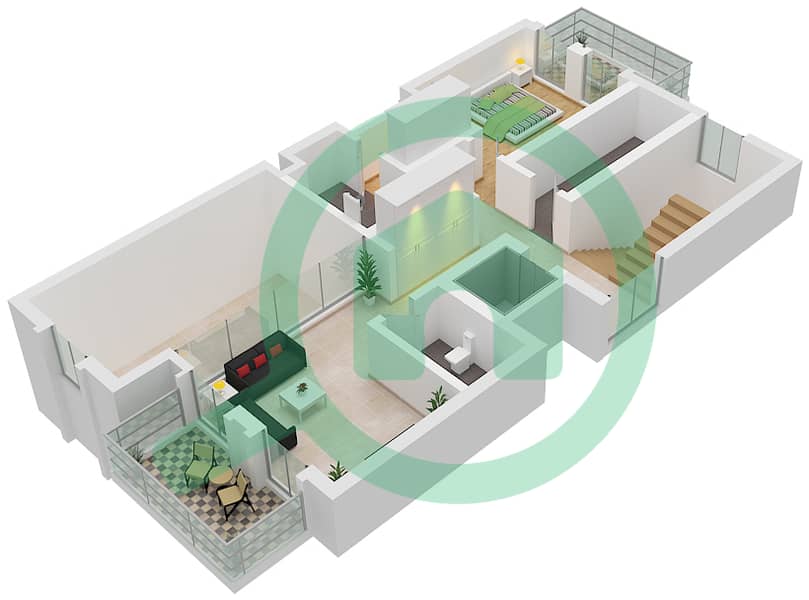 Sur La Mer - 3 Bedroom Villa Type C01 Floor plan First Floor interactive3D