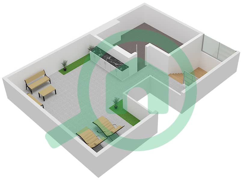Sur La Mer - 3 Bedroom Villa Type D01 Floor plan Roof interactive3D