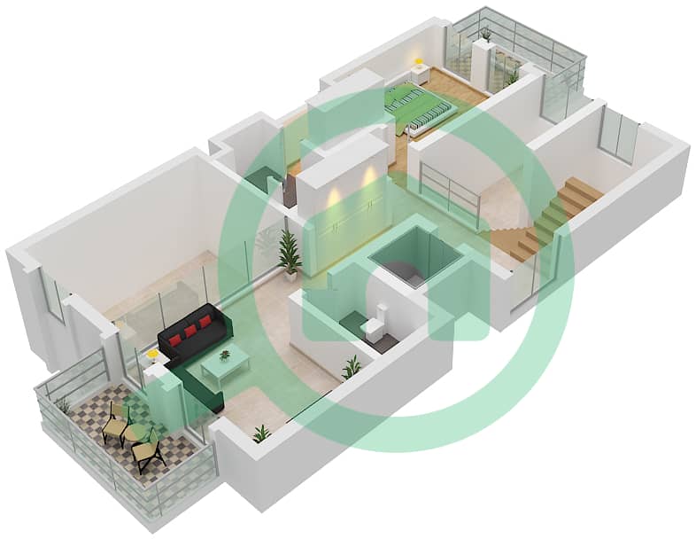 Sur La Mer - 3 Bedroom Villa Type D01 Floor plan First Floor interactive3D