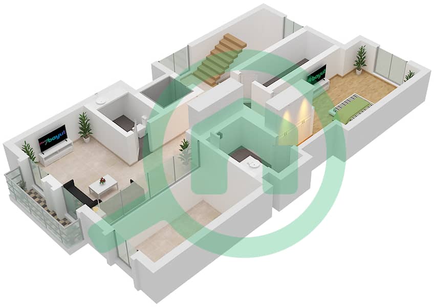 Sur La Mer - 3 Bedroom Villa Type E01 Floor plan First Floor interactive3D