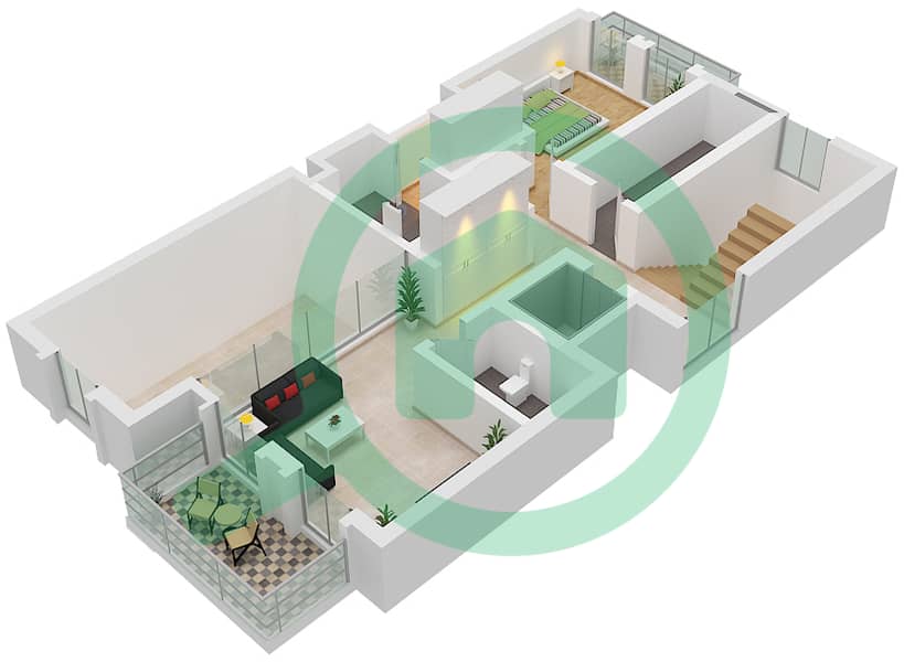 Sur La Mer - 3 Bedroom Villa Type F01 Floor plan First Floor interactive3D