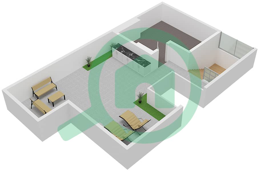 Sur La Mer - 3 Bedroom Villa Type F01 Floor plan Roof interactive3D