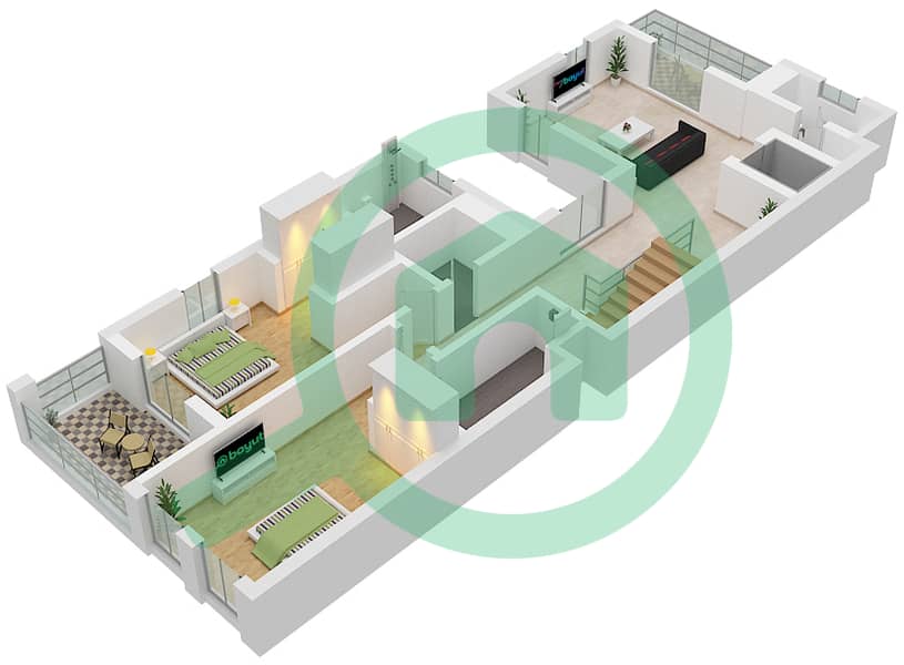 Sur La Mer - 4 Bedroom Villa Type B02 Floor plan First Floor interactive3D