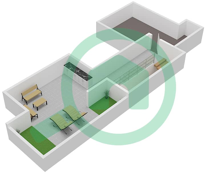 Sur La Mer - 4 Bedroom Villa Type A02 Floor plan Roof interactive3D
