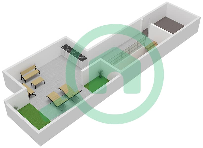 Sur La Mer - 4 Bedroom Villa Type B02 Floor plan Roof interactive3D