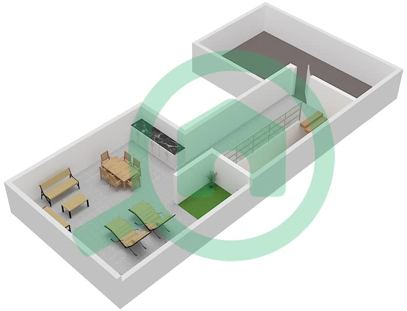 Sur La Mer - 4 Bedroom Villa Type E02 Floor plan Roof interactive3D
