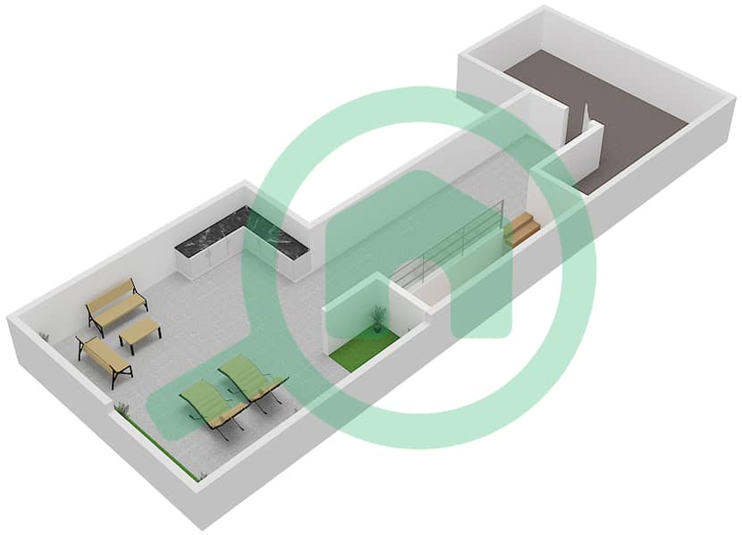Sur La Mer - 4 Bedroom Villa Type A03 Floor plan Roof interactive3D