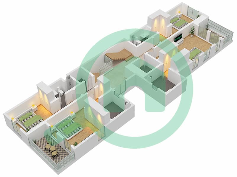 Sur La Mer - 5 Bedroom Villa Type B03 Floor plan First Floor interactive3D