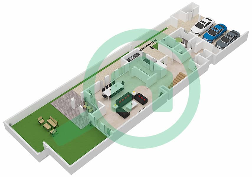 Sur La Mer - 5 Bedroom Villa Type C1 Floor plan Ground Floor interactive3D