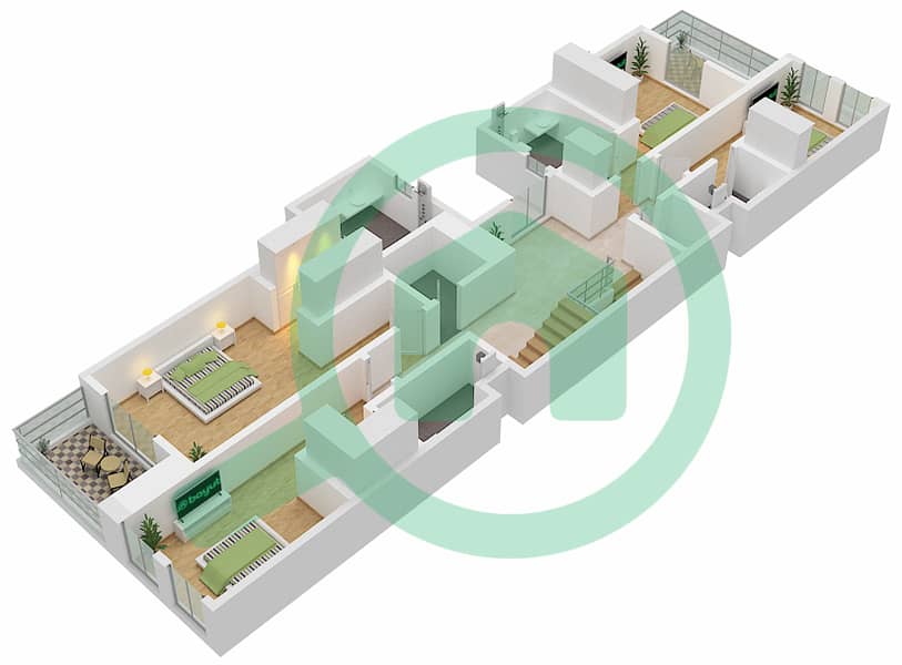 Sur La Mer - 5 Bedroom Villa Type C1 Floor plan First Floor interactive3D