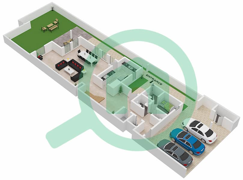 Sur La Mer - 5 Bedroom Villa Type D1 Floor plan Ground Floor interactive3D