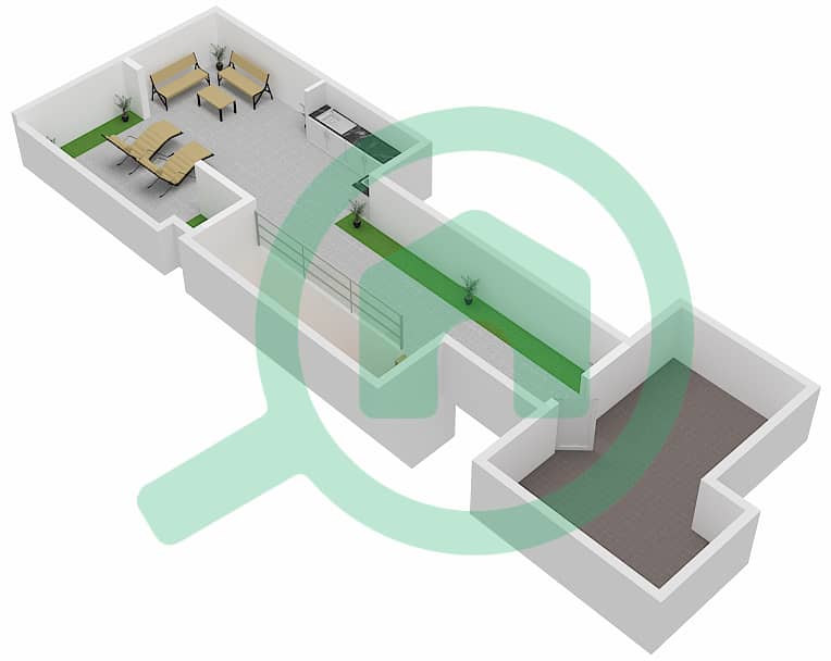 Sur La Mer - 5 Bedroom Villa Type D03 Floor plan Roof interactive3D