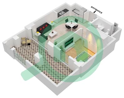 Orchid - 1 Bedroom Apartment Unit 107-FLOOR 1 Floor plan