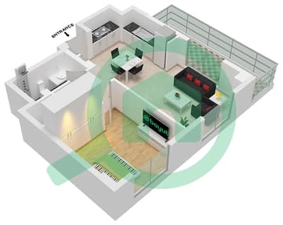 Orchid - 1 Bedroom Apartment Unit 03-FLOOR 2-9 Floor plan