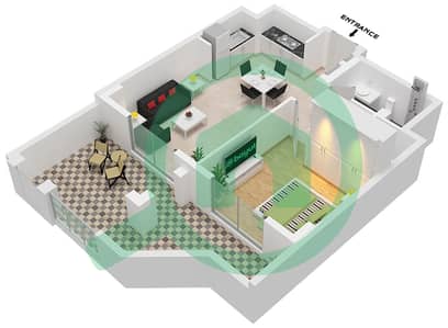 المخططات الطابقية لتصميم الوحدة M2-FLOOR MEZZANINE شقة 1 غرفة نوم - أوركيد