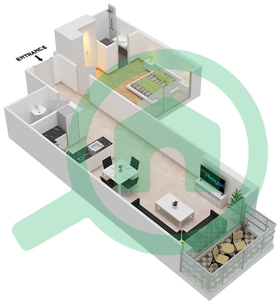 المخططات الطابقية لتصميم الوحدة 06 FLOOR 7-8 شقة 1 غرفة نوم - لوريتو 3A Floor 7-8 interactive3D