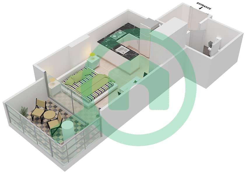 المخططات الطابقية لتصميم الوحدة 12 FLOOR 5 شقة استوديو - لوريتو 3A Floor 5 interactive3D