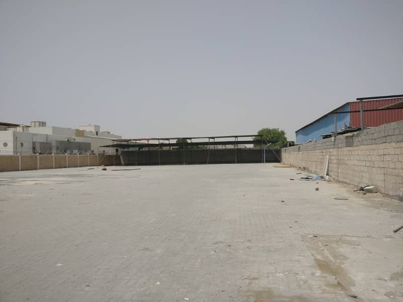 20000 sqft open yard(land) 52 kw power 4 room shed for sale in saja sharjah