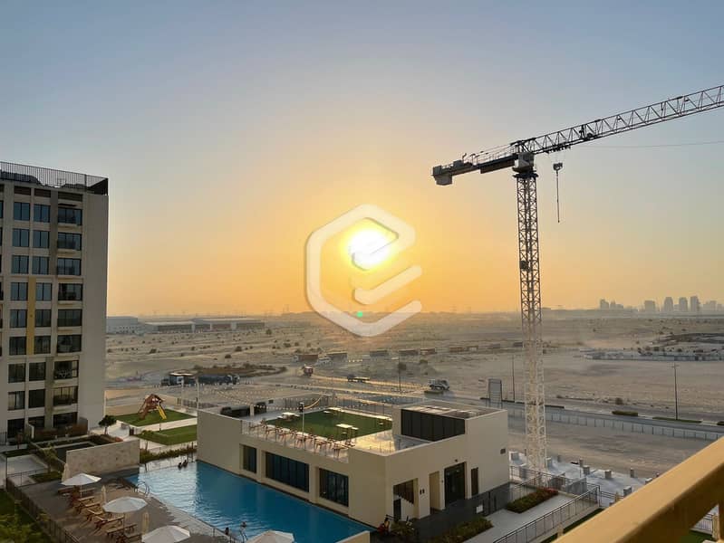 Sunset and Pool View | Bright Studio | Unfurnished