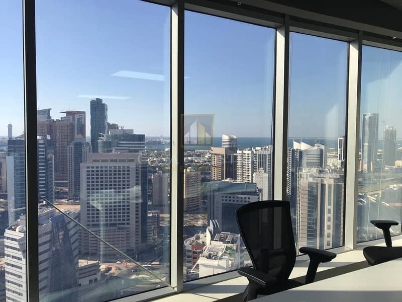 2 Breathtaking Full Sea View Higher Floor Furnished Fitted Office