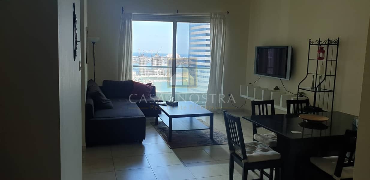 Partial sea view Furnished 2BR on Higher floor