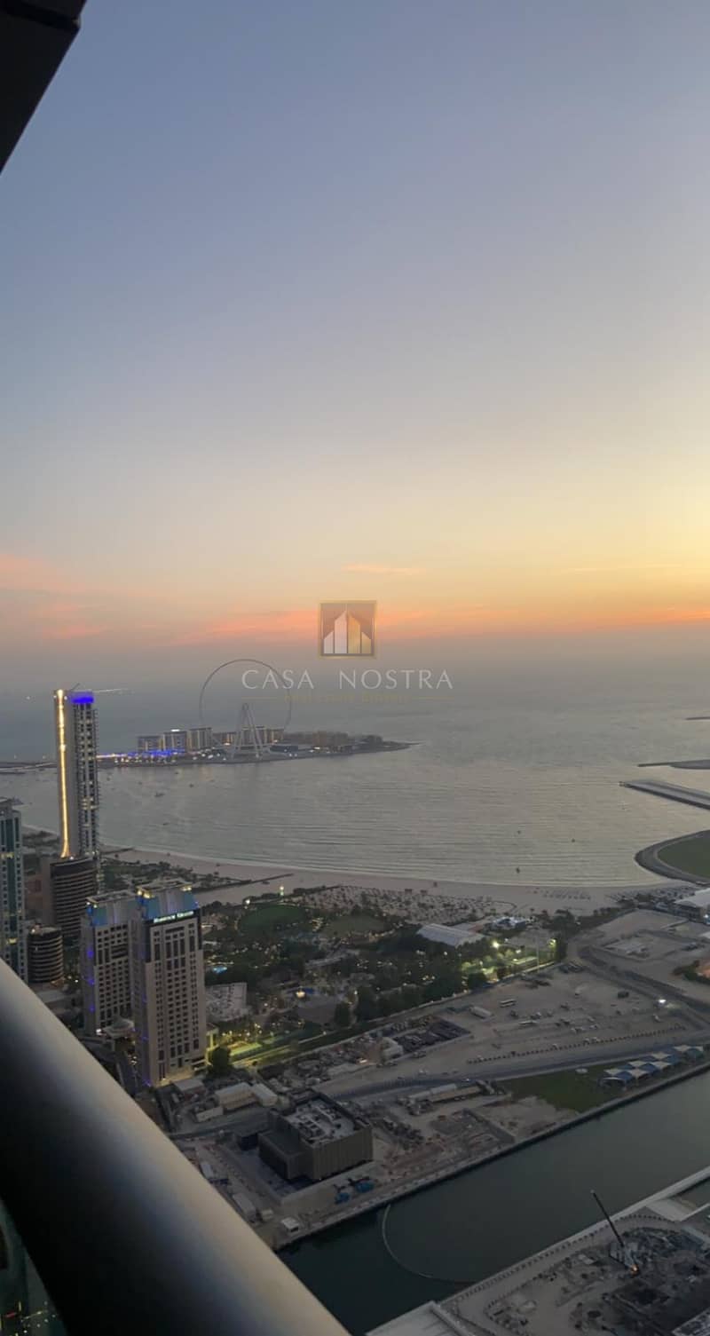 16 Full Sea and Dubai Eye View 2BR with Balcony