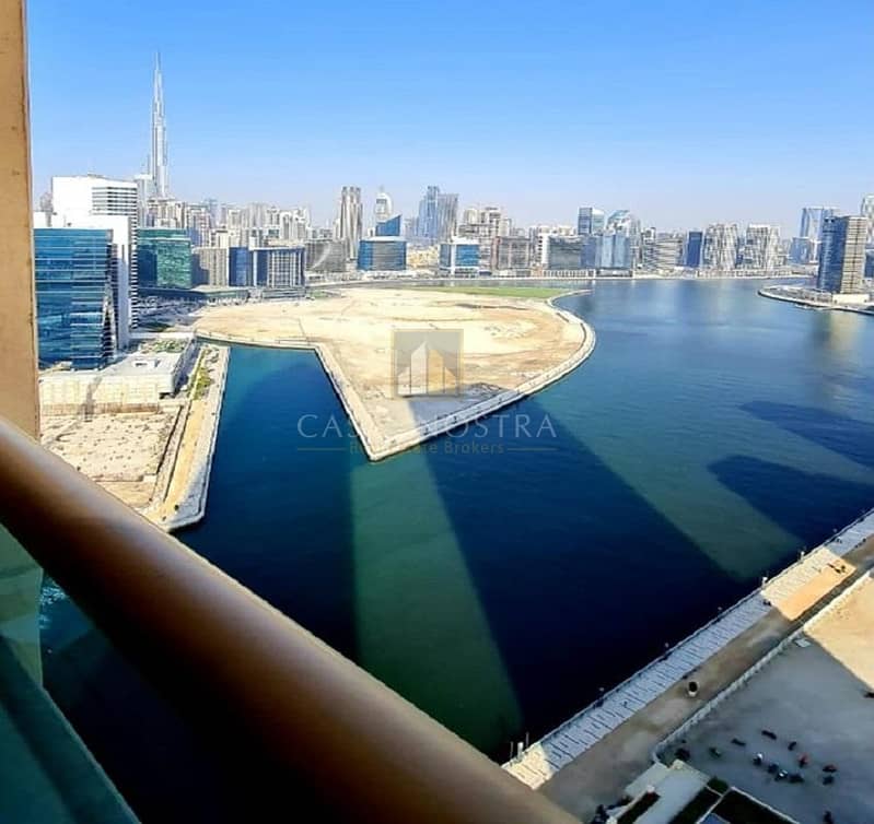 Canal and Burj Khalifa view 2BR with Balcony