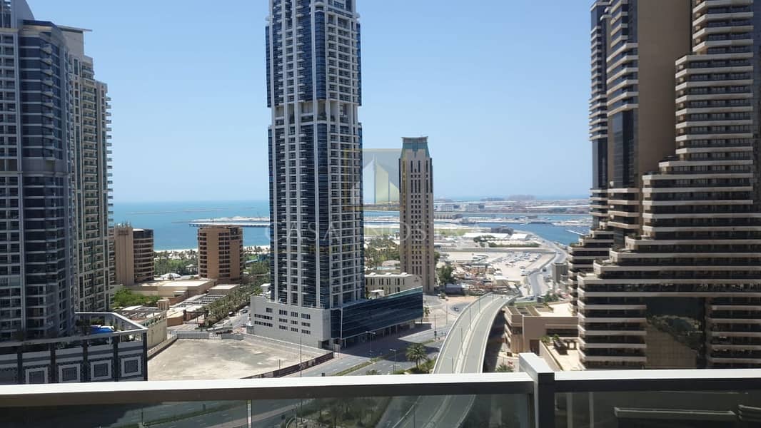 Marina and Sea View Furnished 1BR on Higher Floor