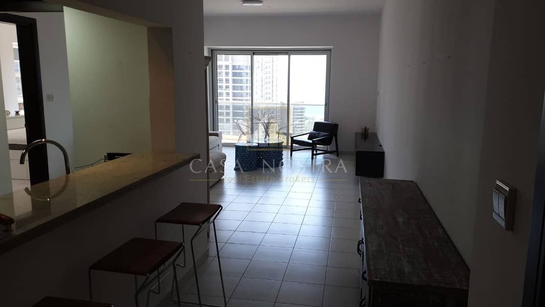 2 Marina and Sea View Furnished 1BR on Higher Floor