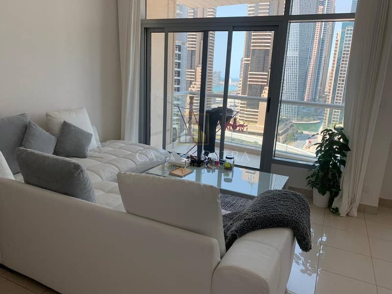 Higher Floor Furnished Large 1BR Marina View