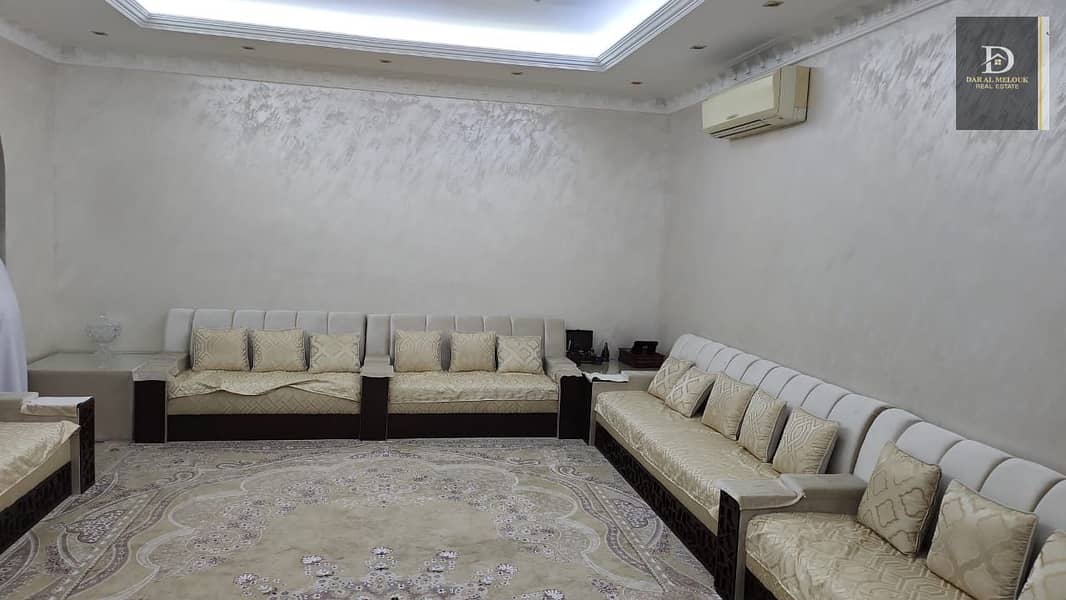 For sale in Sharjah, Al Shahba area, an 8,000-square-foot villa, a great location, close to services, consisting of four master rooms, a master lounge, and a master sitting room + an external annex consisting of a dining room, a maid’s room, a storeroom k For sale in Sharjah, Al Shahba area, an 8,000-square-foot villa, a great location, close to services, consisting of four master rooms, a master lounge, and a master sitting room + an external annex consisting of a dining room, a maid’s room, a storeroom k