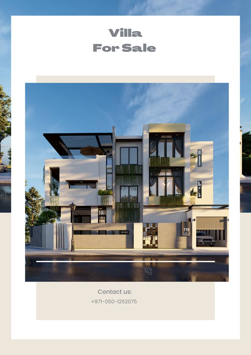 Cream Simple Villa Sale Discount Flyer. png Cream Simple Villa Sale Discount Flyer. png