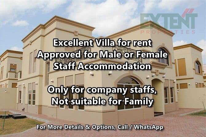 Female or Male Staff Accommodation - 7 Bedroom Villa Only For Company Staffs