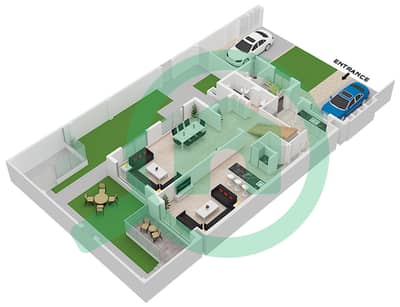 Shaghrafa 1 - 3 Bedroom Commercial Villa Type/unit EP / END Floor plan