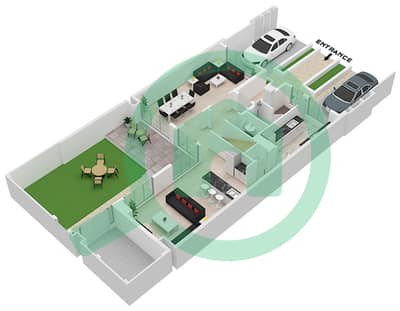 Shaghrafa 1 - 3 Bedroom Commercial Villa Type/unit EP / MID Floor plan