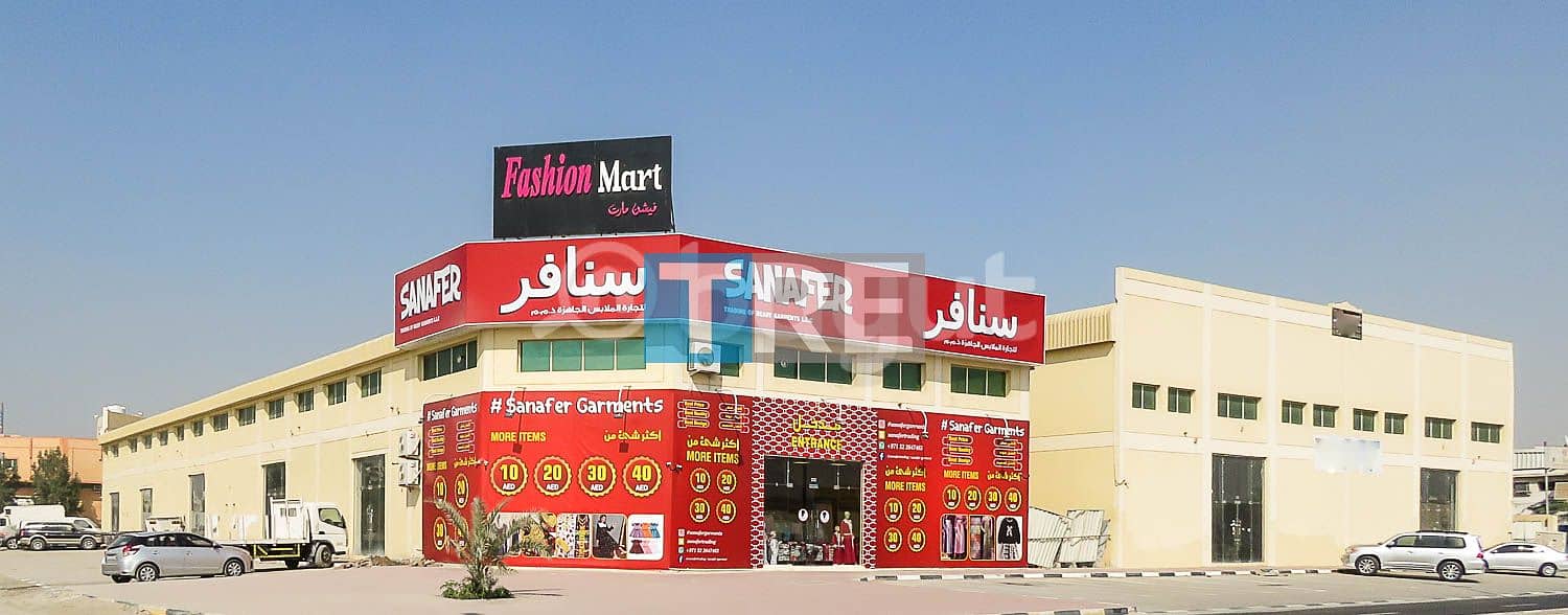 MAIN ROAD PRIME LOCATION BRAND NEW SHOWROOM FOR RENT IN GARMENTS MARKET IN AJMAN INDUSTRIAL AREA 2. .
