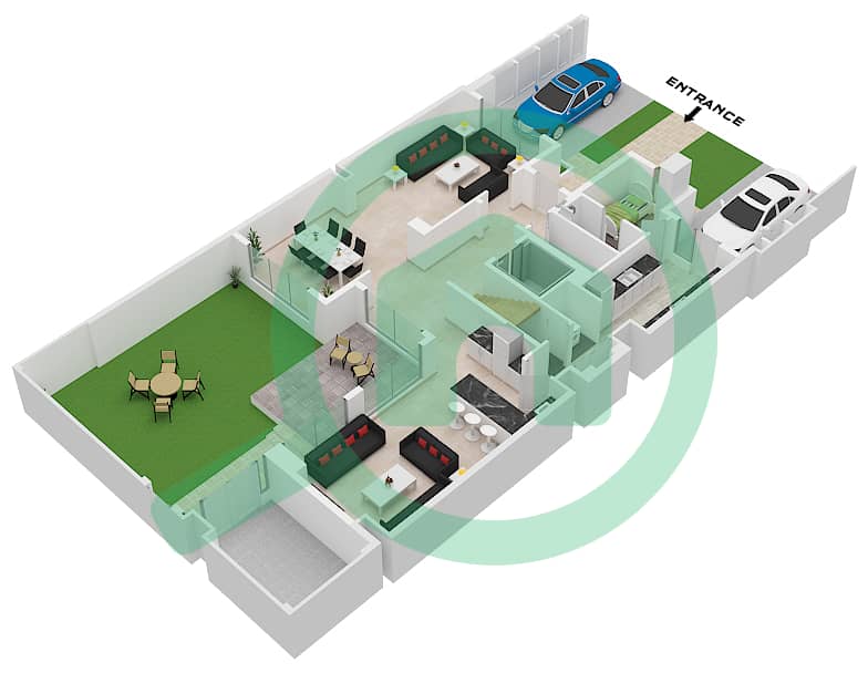 Shaghrafa 1 - 4 Bedroom Commercial Villa Type/unit D / MID Floor plan Ground Floor interactive3D