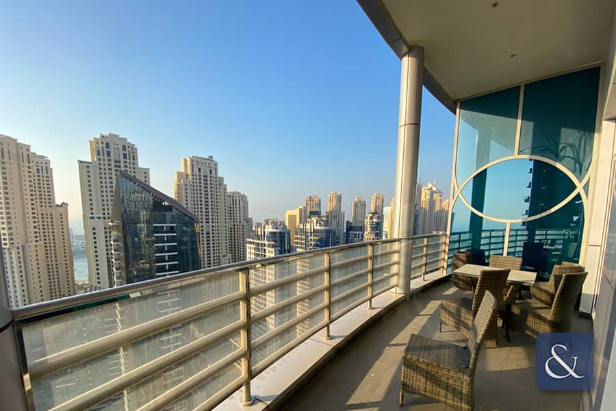 位于迪拜码头，奥拉码头大厦 4 卧室的顶楼公寓 7500000 AED - 5458412