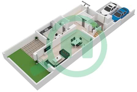 Виллы Пульс - Вилла 3 Cпальни планировка Тип 3BR A MIDDLE