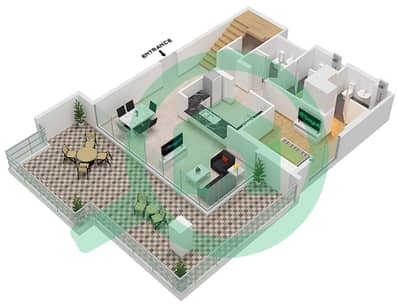 المخططات الطابقية لتصميم النموذج T2B شقة 3 غرف نوم - مولبيري 1 مبنى B2
