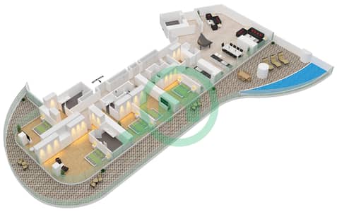 المخططات الطابقية لتصميم النموذج 4 FLOOR 34,40 شقة 5 غرف نوم - داماك كازا