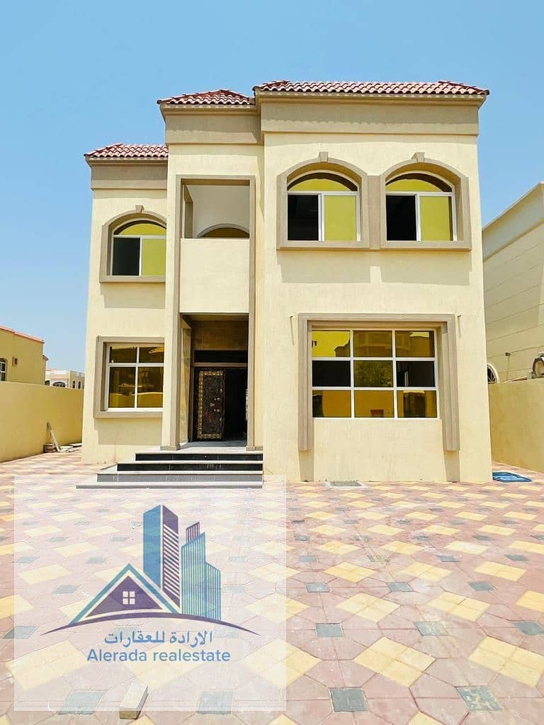 Own a luxury villa in Ajman, Al Mowaihat 1 area, with high-quality finishing, with a modern design, and freehold ownership for all nationalities