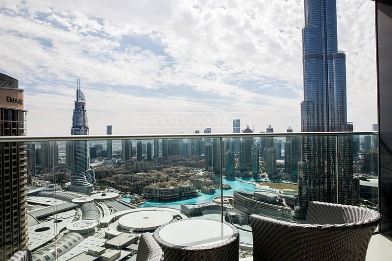 Full Burj and Fountain view | High Floor | 3Bed