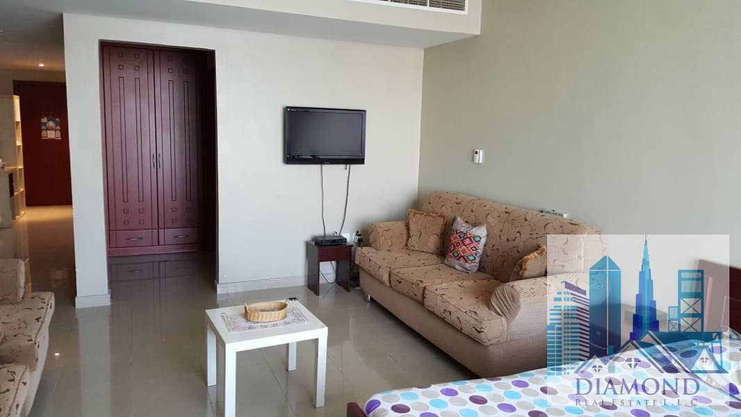 Furnished renovated Big size Studio with parking for sale in Horizon towers ( 630 sqft )