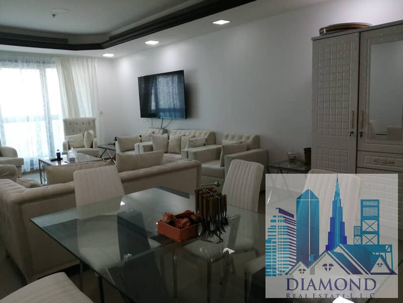 Furnished 2 bedrooms + maid room  city view with very good condition